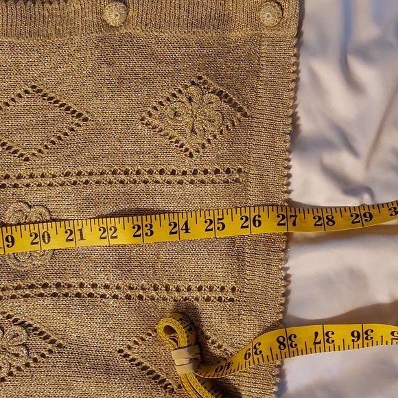 American Collection Vintage Women's Sweater Vest Metalic Gold Holidays Size 2X - Picture 7 of 10
